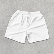 Devil Peace Graphic Print Elastic Shorts