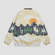 Leisure snow mountain scenery lamb velvet jacket