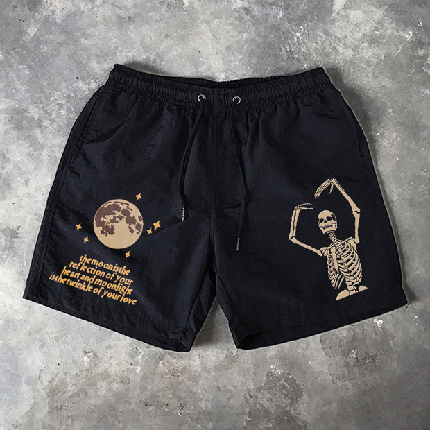 Skull Print 5 Inseam Shorts