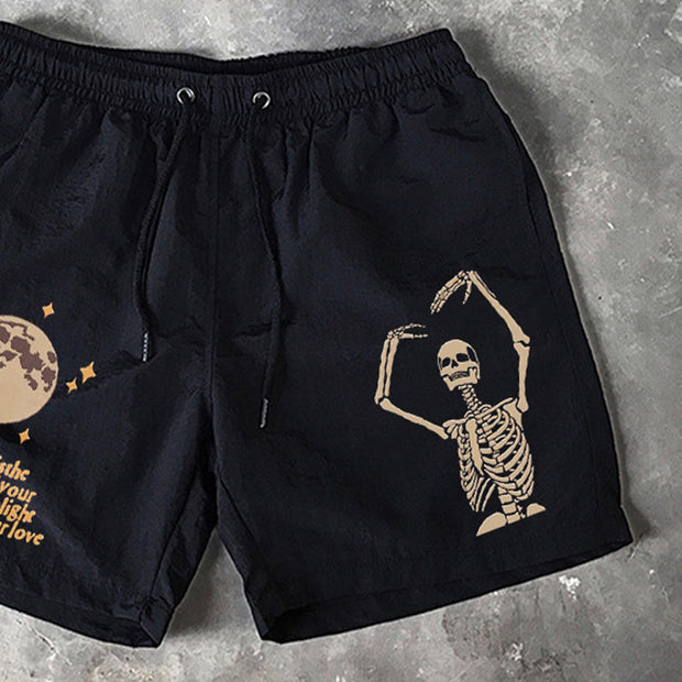 Skull Print 5 Inseam Shorts