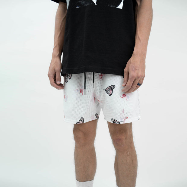 Butterfly Fashion Retro Street Mesh Shorts
