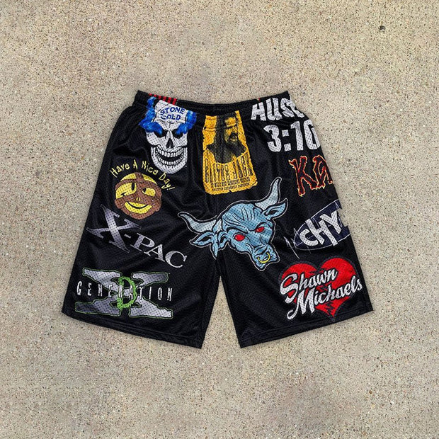 Casual love skull sports home beach shorts