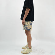 Cashew Flower Print Tide Brand Casual Mesh Shorts