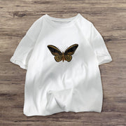 Retro butterfly casual short-sleeved T-shirt