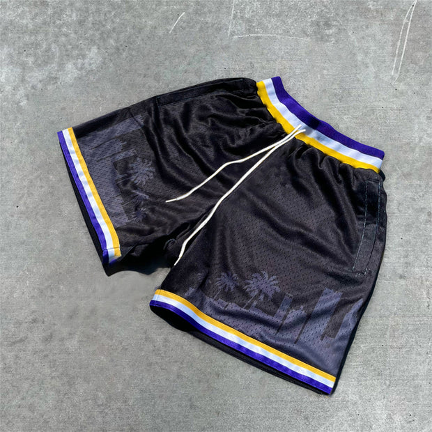 Fashion City Reflection Print Track Shorts