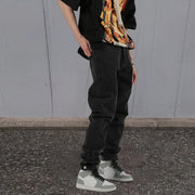 Button Down Jeans Straight Leg High Street Breasted Pants