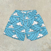 Personalized Fashion Casual Sports Style Mesh Print Shorts