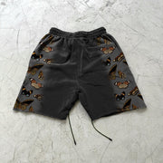 Gradient butterfly print casual street shorts