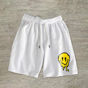 Personalized casual smiley print shorts