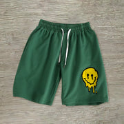 Personalized casual smiley print shorts