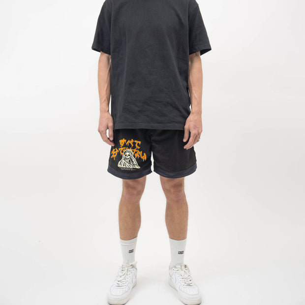 Skull Casual Retro Fashion Street Mesh Shorts