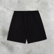 graphic print elastic shorts
