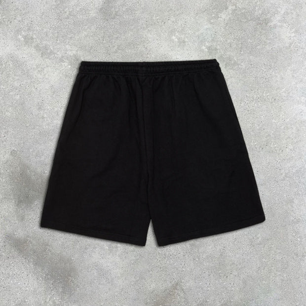 graphic print elastic shorts