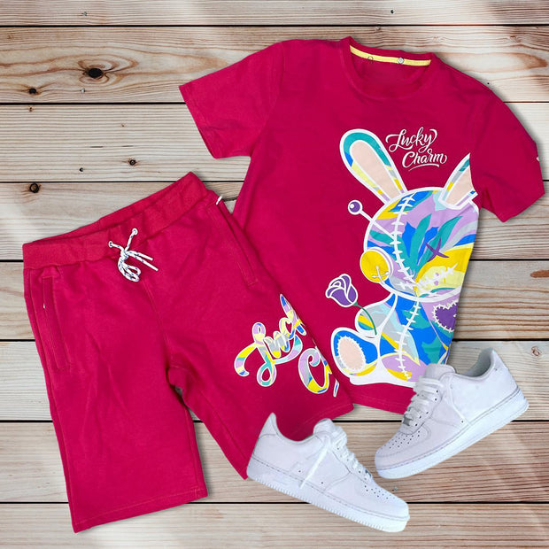 Personalized street print short sleeve suit