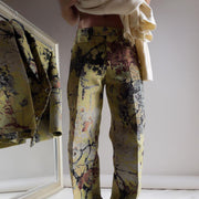 Street style fashion graffiti print casual trousers