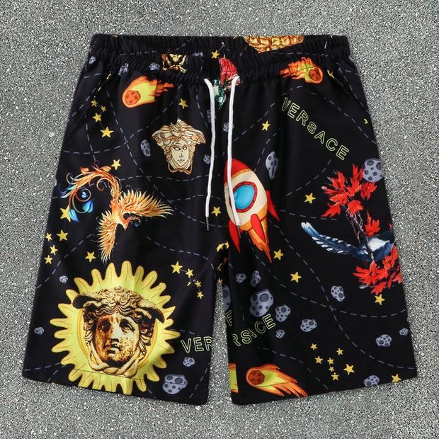 Tide brand casual court style short-sleeved loose shorts suit