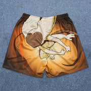 cartoon cartoon mesh shorts with contrasting elements