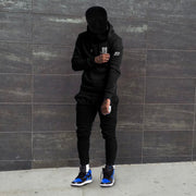 TWO-PIECE SWEATSUITS Retro Trend Print Casual Hoodie Trousers Set