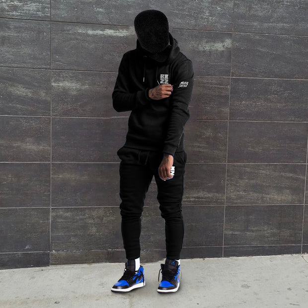 TWO-PIECE SWEATSUITS Retro Trend Print Casual Hoodie Trousers Set