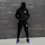 TWO-PIECE SWEATSUITS Retro Trend Print Casual Hoodie Trousers Set