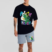 Street personality casual printed short-sleeved shorts sports suit