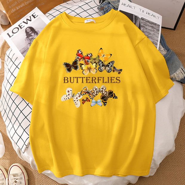 Personalized butterfly print T-shirt