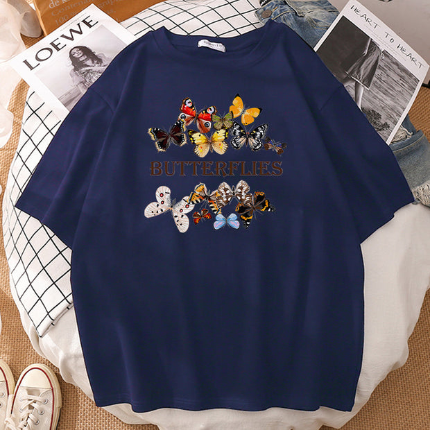 Personalized butterfly print T-shirt