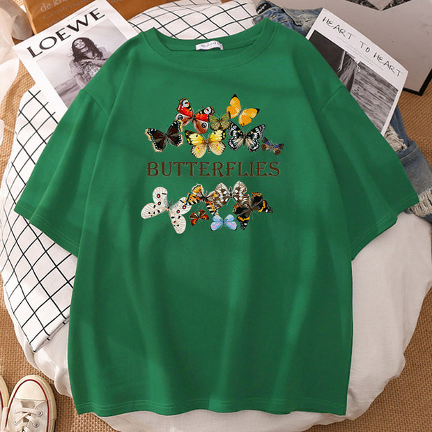 Personalized butterfly print T-shirt