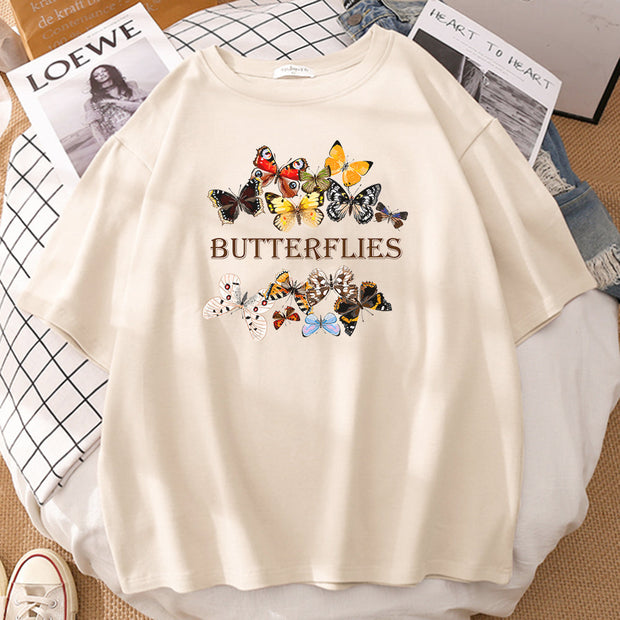 Personalized butterfly print T-shirt