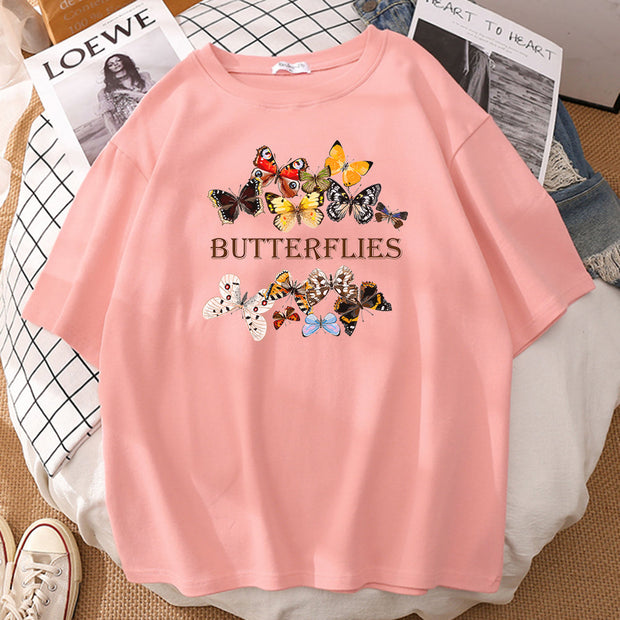 Personalized butterfly print T-shirt