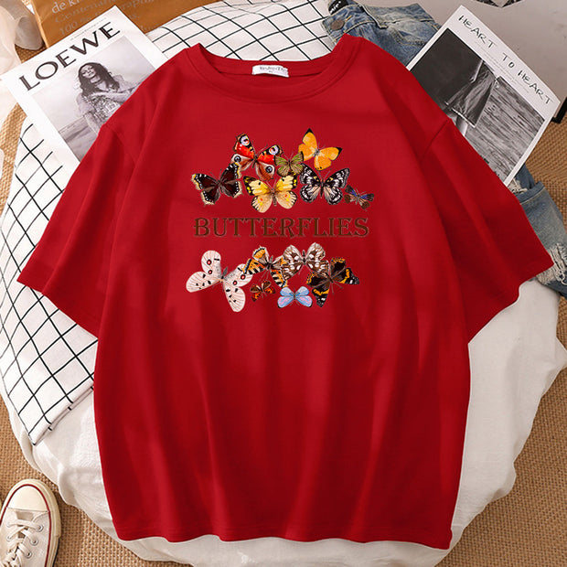 Personalized butterfly print T-shirt