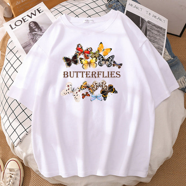 Personalized butterfly print T-shirt