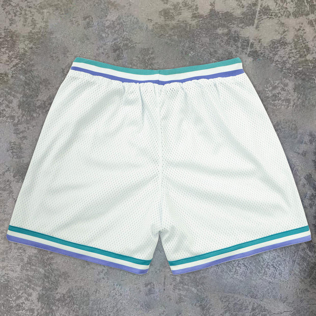 Casual Contrast Embroidered Mesh Track Shorts