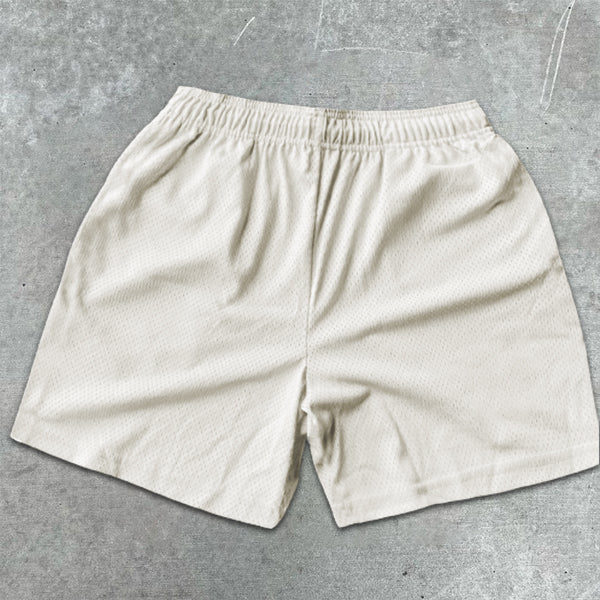 hockey graphic print elastic shorts