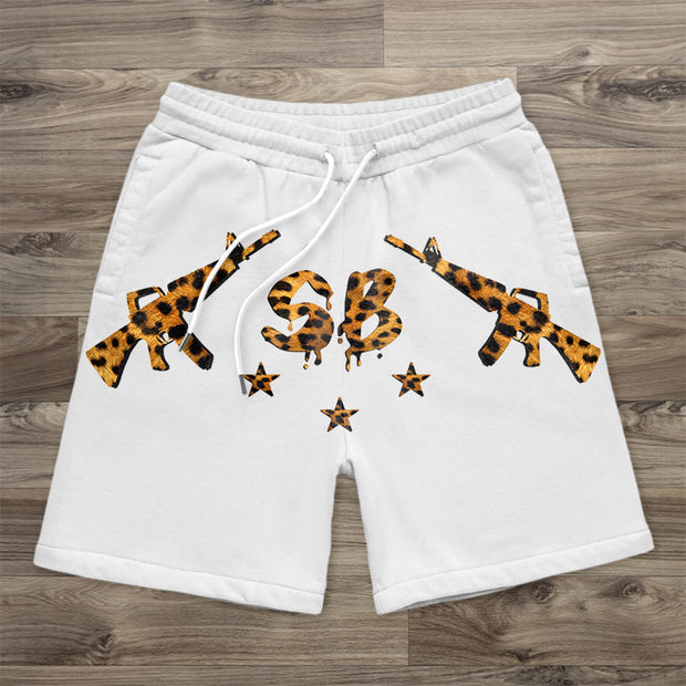 Fashion Retro Street Loose Pattern Shorts