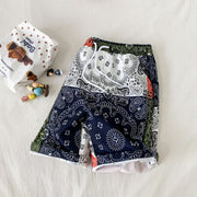 Personality stitching contrast loose shorts