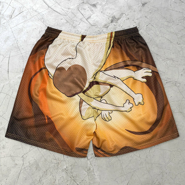 cartoon cartoon mesh shorts with contrasting elements