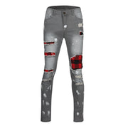 Men's slim ripped pencil pants new men's paint jeans