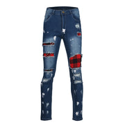 Men's slim ripped pencil pants new men's paint jeans