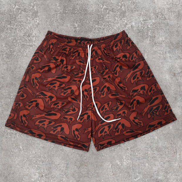 Fashion statement print mesh shorts