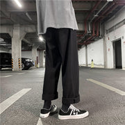 Street retro straight wide leg solid color casual mopping pants