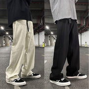 Street retro straight wide leg solid color casual mopping pants