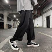 Street retro straight wide leg solid color casual mopping pants