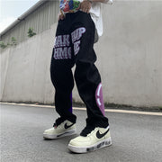 Hip hop rock print street pants jeans