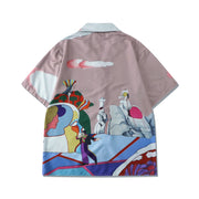 Tide brand casual cartoon loose short-sleeved shorts suit