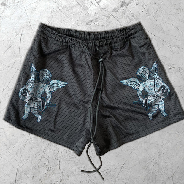 Angel Print Fashion Hip Hop Street Casual Shorts