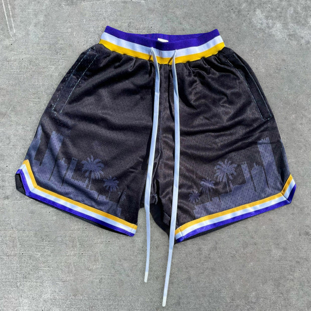 Fashion City Reflection Print Track Shorts