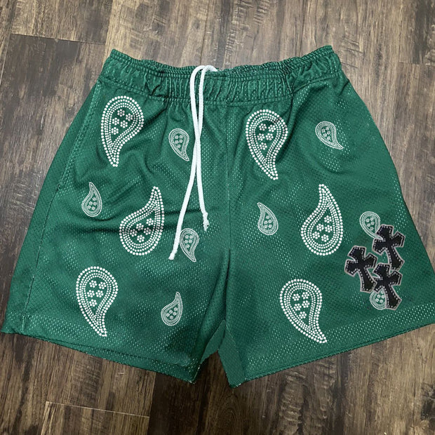 Fashion cashew flower retro sports shorts