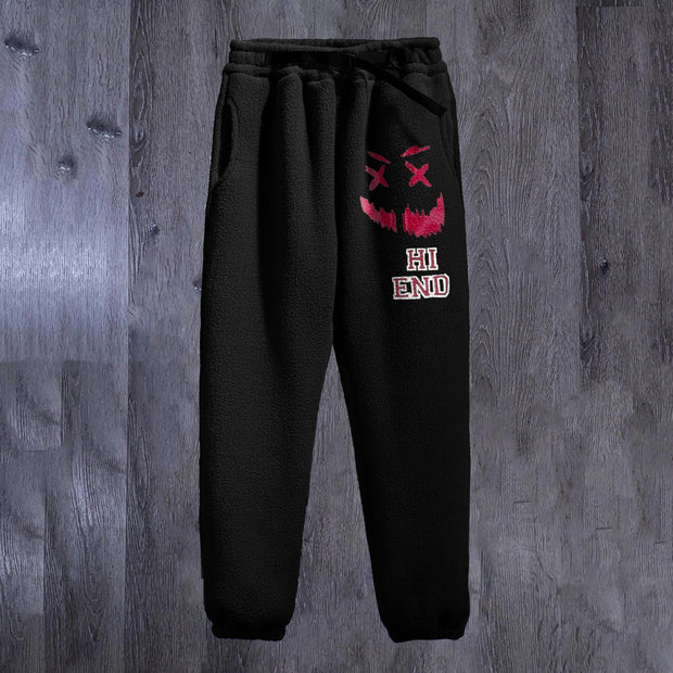 Street style trendy design printed casual trousers