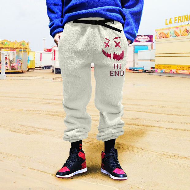 Street style trendy design printed casual trousers